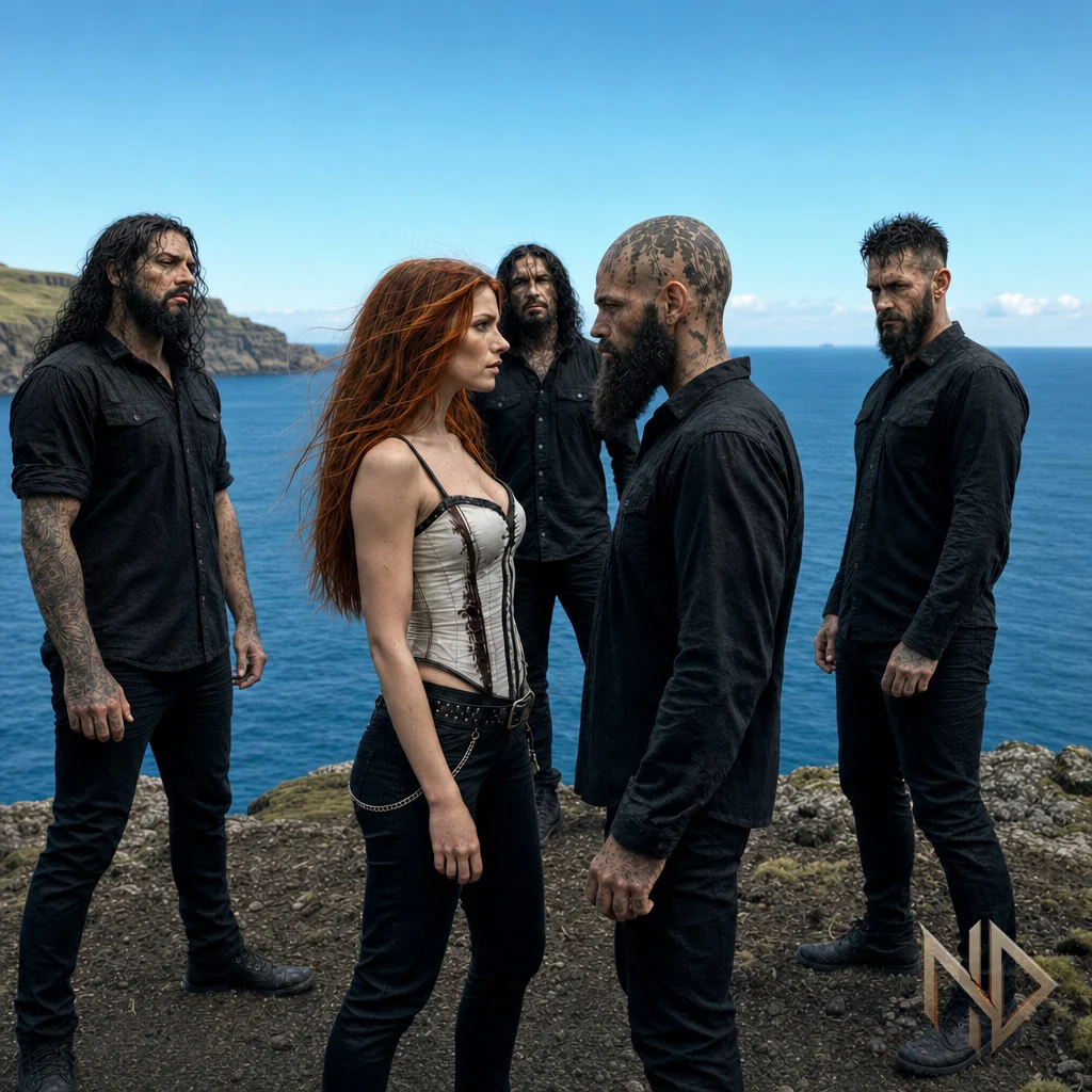 Nocelis Dawn group portrait on a coastal cliff